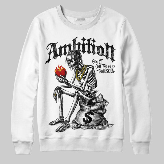 Black and White Sneakers DopeSkill Sweatshirt Ambition Graphic Streetwear - White 