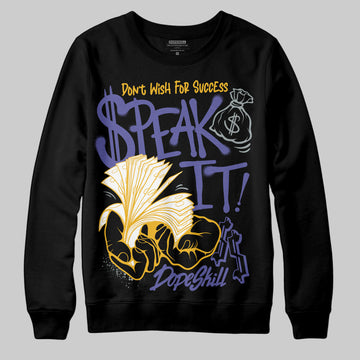 Jordan 4 Retro Lakers DopeSkill Sweatshirt Speak It Graphic Streetwear - black