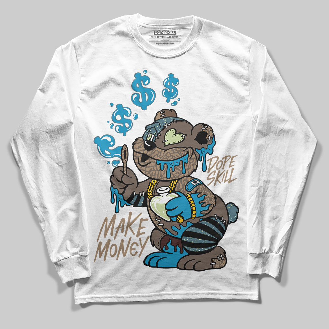 Jordan 3 GS “We Outside” DopeSkill Long Sleeve T-Shirt Make Money Graphic Streetwear - White