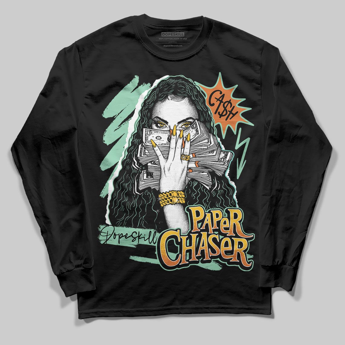 SB Dunk Low Rodeo Tourmaline DopeSkill Long Sleeve T-Shirt NPC Graphic Streetwear - Black