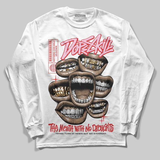 Awake NY x Air Jordan 5 Arctic Pink DopeSkill Long Sleeve T-Shirt The Mouth With No Droughts Graphic Streetwear - White