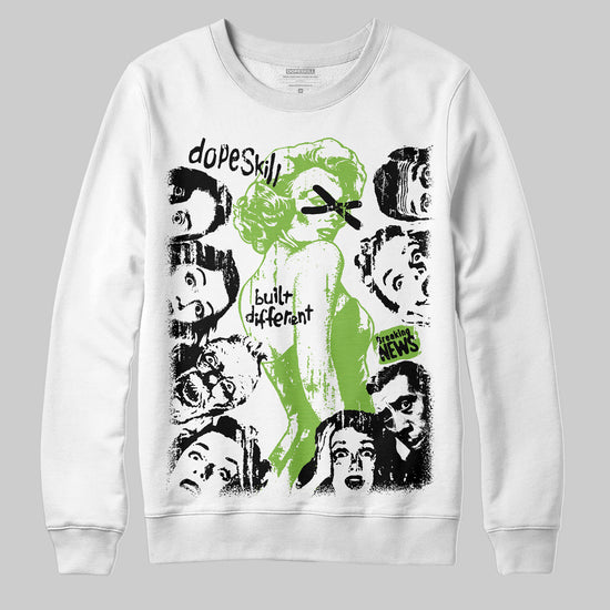 Air Max 95 Big Bubble Neon Yellow DopeSkill Sweatshirt Built Different Graphic Streetwear - White