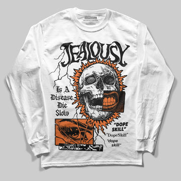 Orange, Black and White Sneakers DopeSkill Long Sleeve T-Shirt Jealousy Graphic Streetwear - White 