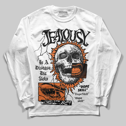 Orange, Black and White Sneakers DopeSkill Long Sleeve T-Shirt Jealousy Graphic Streetwear - White 