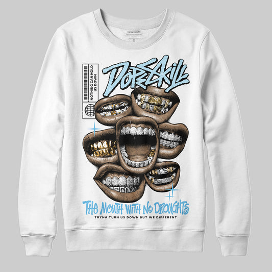 Jordan 11 Retro Legend Blue DopeSkill Sweatshirt The Mouth With No Droughts Graphic Streetwear -White