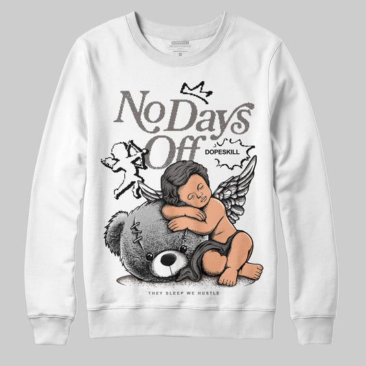 Jordan 4 Retro Cave Stone DopeSkill Sweatshirt New No Days Off Graphic Streetwear - White