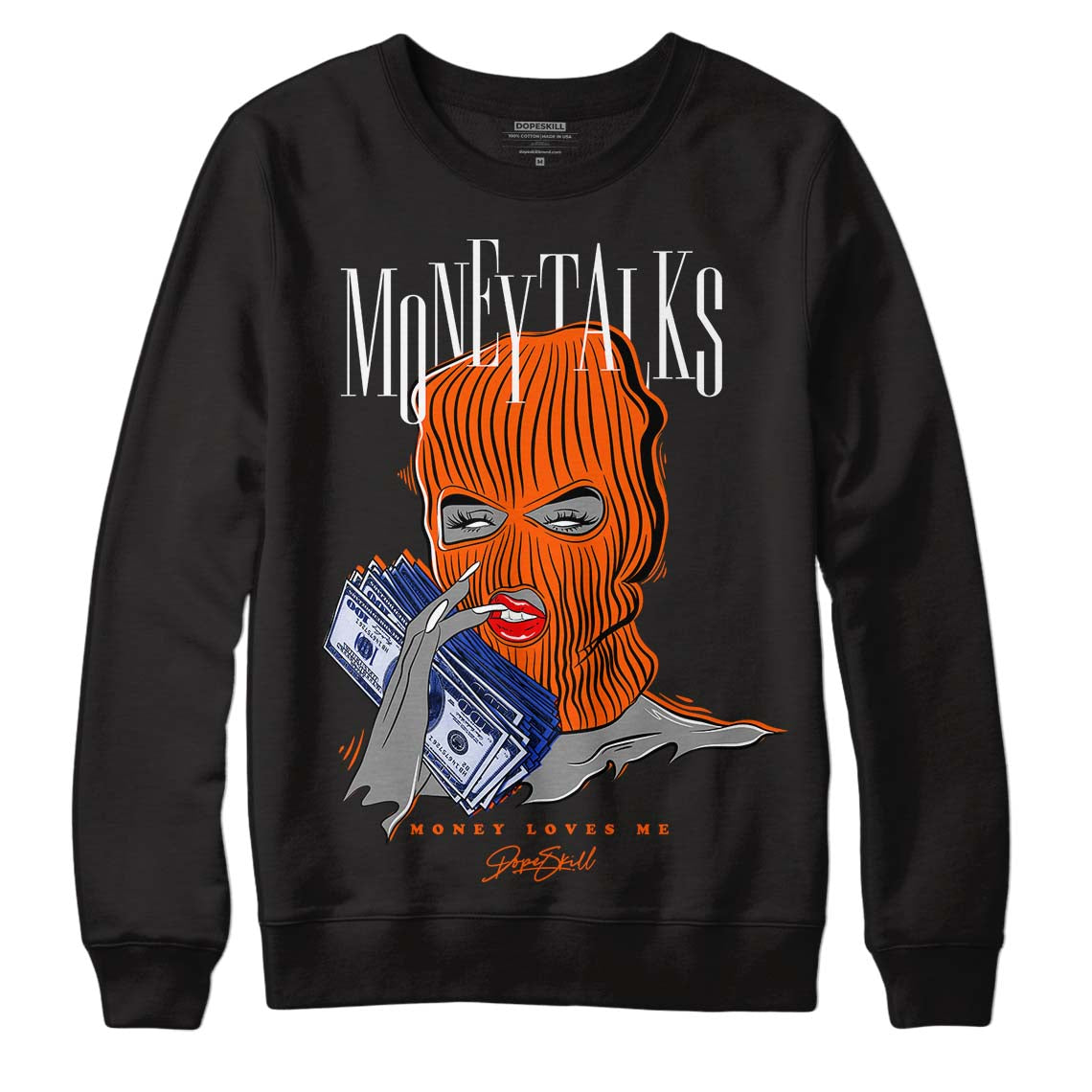 Dunk Low Futura Orange Blaze DopeSkill Sweatshirt Money Talks Graphic Streetwear - black