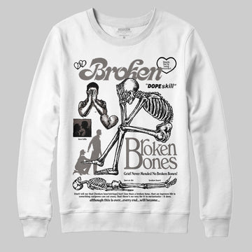 Jordan 4 Retro Cave Stone DopeSkill Sweatshirt Broken Bones Graphic Streetwear - White