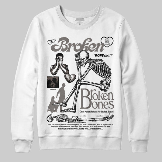 Jordan 4 Retro Cave Stone DopeSkill Sweatshirt Broken Bones Graphic Streetwear - White
