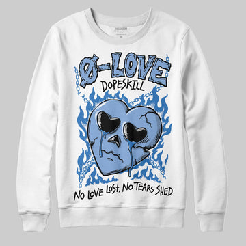 Jordan 4 WMNS 'Forget Me Not' DopeSkill Sweatshirt Crying Heart Graphic Streetwear - White