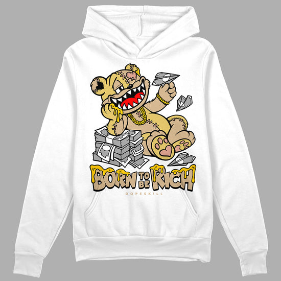 TAN Sneakers DopeSkill Hoodie Sweatshirt Born To Be Rich Graphic Streetwear - White 