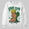 Green Sneakers DopeSkill Sweatshirt New Fake Love Graphic Streetwear - White 