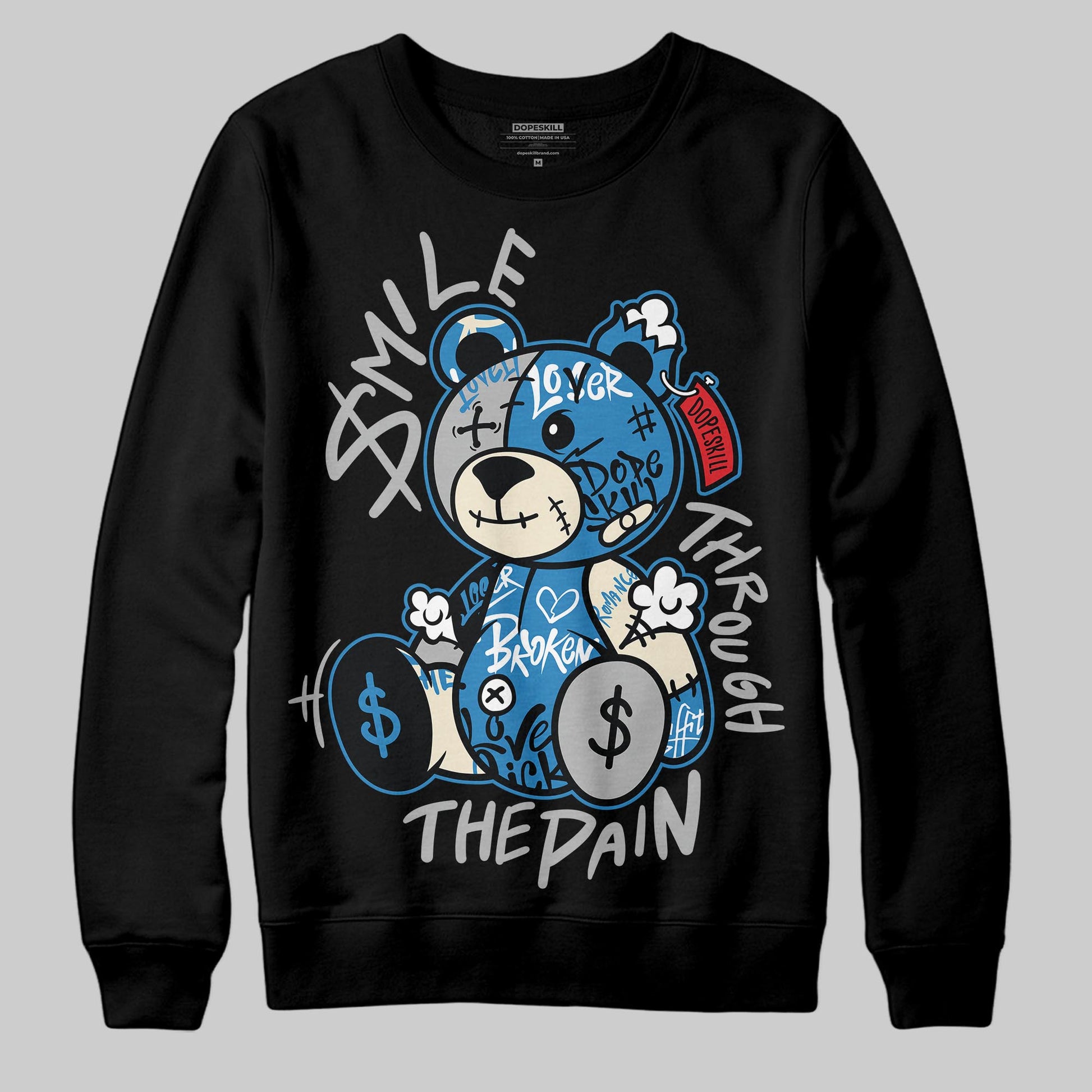 Jordan 3 Retro OG Rare Air DopeSkill Sweatshirt Smile Through The Pain Graphic Streetwear - Black