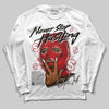 Adidas Samba OG ‘Talchum Pack ‑ Scarlet’ DopeSkill Long Sleeve T-Shirt Never Stop Hustling Graphic Streetwear - White