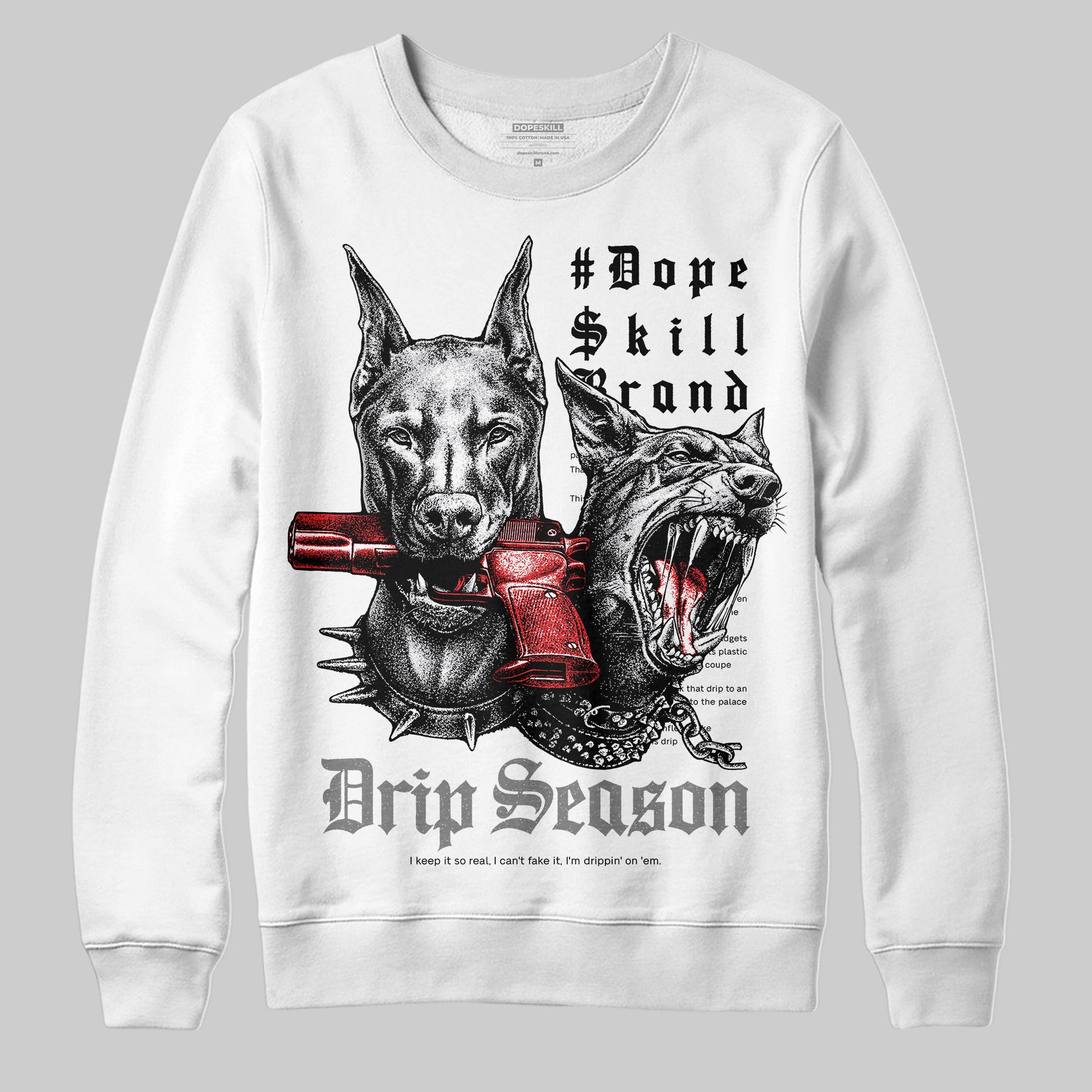 Grey Sneakers DopeSkill Sweatshirt New Drip Season Graphic Streetwear - White 