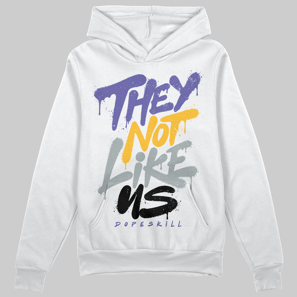 Jordan 4 Retro Lakers DopeSkill Hoodie Sweatshirt They Not Like Us Graphic Streetwear - White 