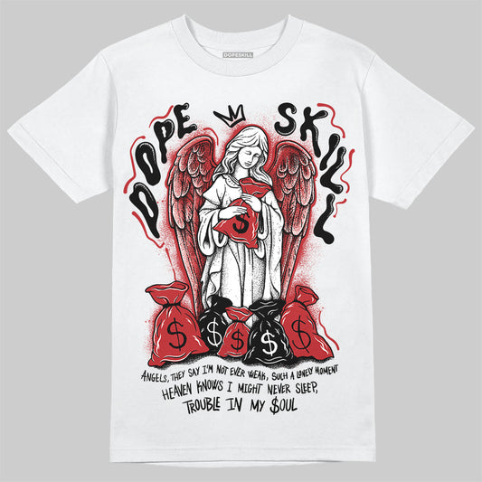 Jordan 12 Retro Flu Game (2025) DopeSkill T-Shirt Angels Graphic Streetwear - White