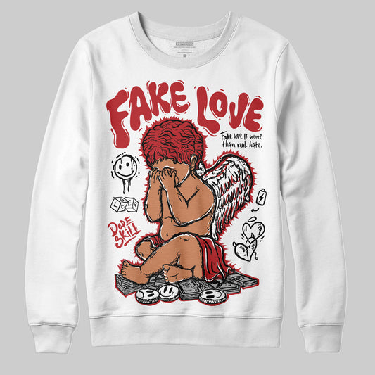 Jordan 1 Retro High OG Black Toe Reimagined DopeSkill Sweatshirt False Love Graphic Streetwear - White