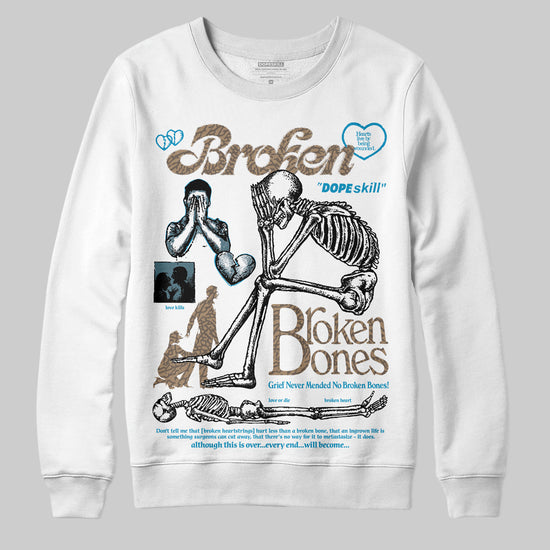 Jordan 3 GS “We Outside” DopeSkill Sweatshirt Broken Bones Graphic Streetwear - White