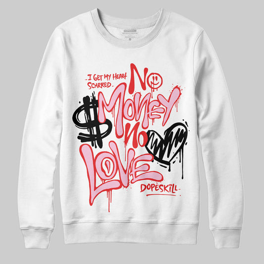 Awake NY x Air Jordan 5 Arctic Pink DopeSkill Sweatshirt No Money No Love Typo Graphic Streetwear - White 