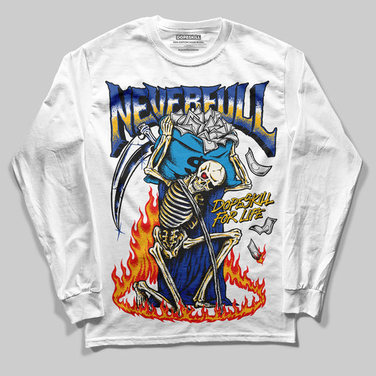 Royal Blue Sneakers DopeSkill Long Sleeve T-Shirt NeverFull Graphic Streetwear - White 