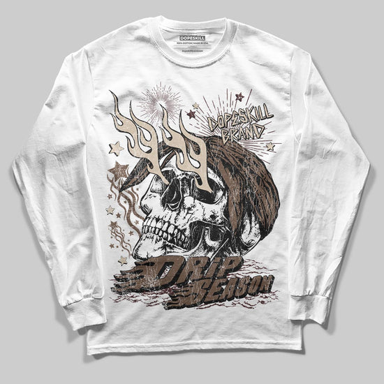 A Ma Maniére x Air Jordan 4 “Dark Mocha” DopeSkill Long Sleeve T-Shirt Drip Season Graphic Streetwear - White