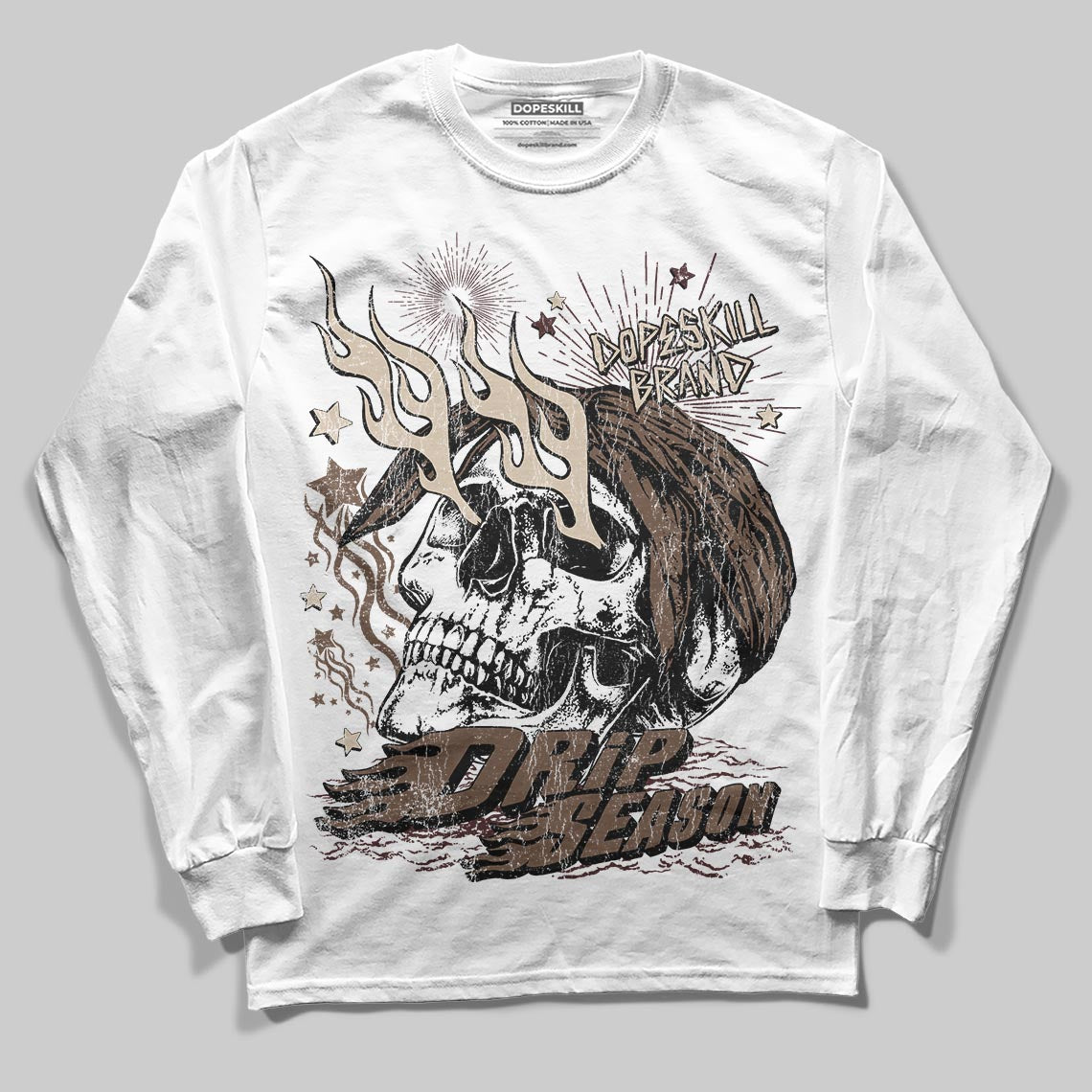 A Ma Maniére x Air Jordan 4 “Dark Mocha” DopeSkill Long Sleeve T-Shirt Drip Season Graphic Streetwear - White