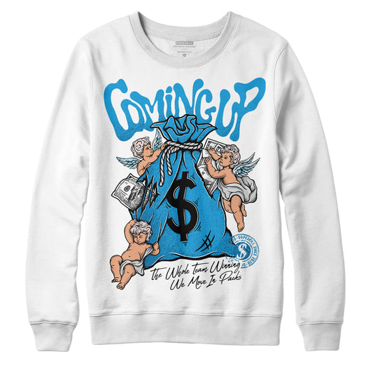 Jordan 4 Retro Military Blue DopeSkill Sweatshirt Money Bag Coming Up Graphic Streetwear - White