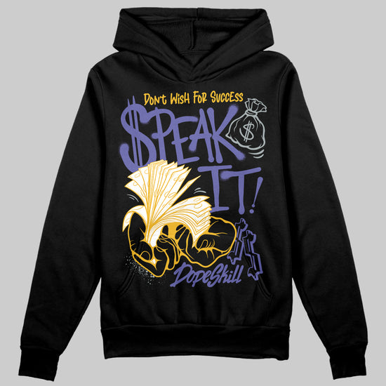 Jordan 4 Retro Lakers DopeSkill Hoodie Sweatshirt Speak It Graphic Streetwear - black