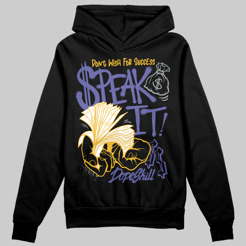 Jordan 4 Retro Lakers DopeSkill Hoodie Sweatshirt Speak It Graphic Streetwear - black