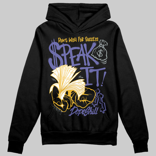 Jordan 4 Retro Lakers DopeSkill Hoodie Sweatshirt Speak It Graphic Streetwear - black
