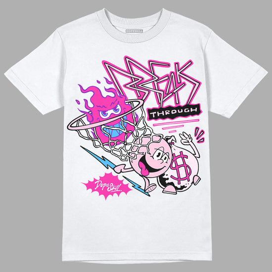 Pink Sneakers DopeSkill T-Shirt Break Through Graphic Streetwear - White