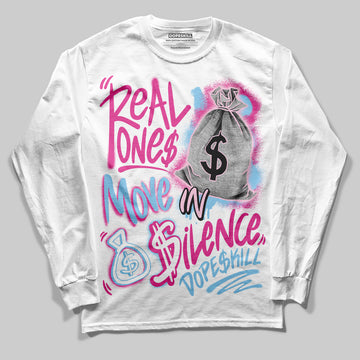 Jordan 6 “Doernbecher” DopeSkill Long Sleeve T-Shirt Real Ones Move In Silence Graphic Streetwear - WHite