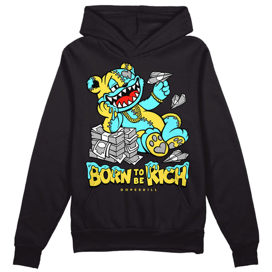 Jordan 5 Aqua DopeSkill Hoodie Sweatshirt Born To Be Rich Graphic Streetwear - Black