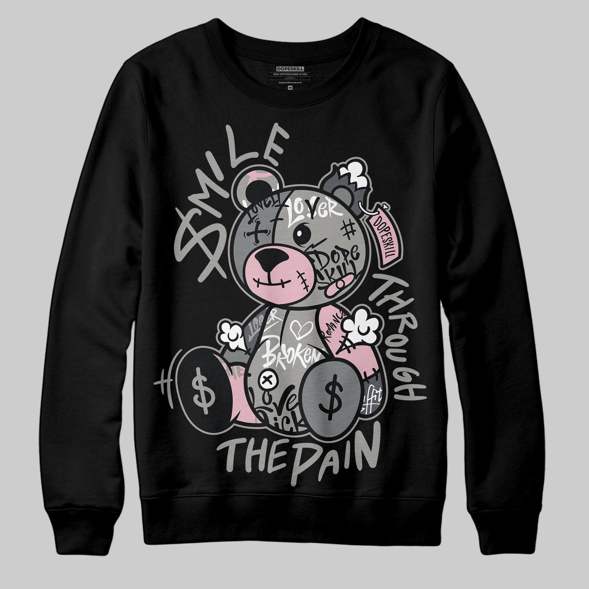 Air Max 95 OG “Pink Foam” DopeSkill Sweatshirt Smile Through The Pain Graphic Streetwear - Black
