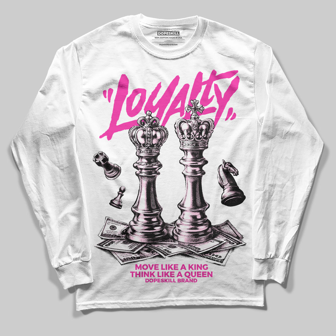 Pink Sneakers DopeSkill Long Sleeve T-Shirt Loyalty Graphic Streetwear - White
