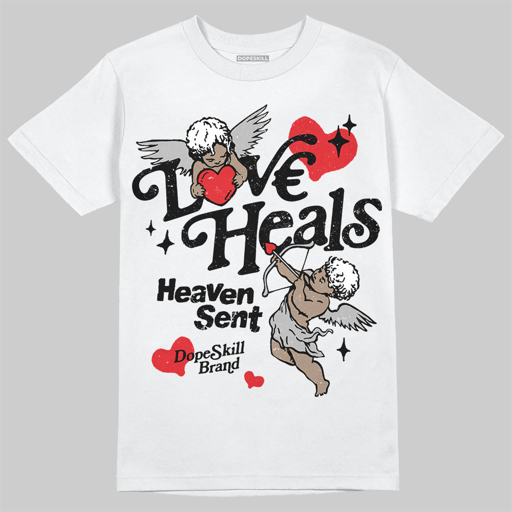 Black and White Sneakers DopeSkill T-Shirt New Love Heals Graphic Streetwear - White