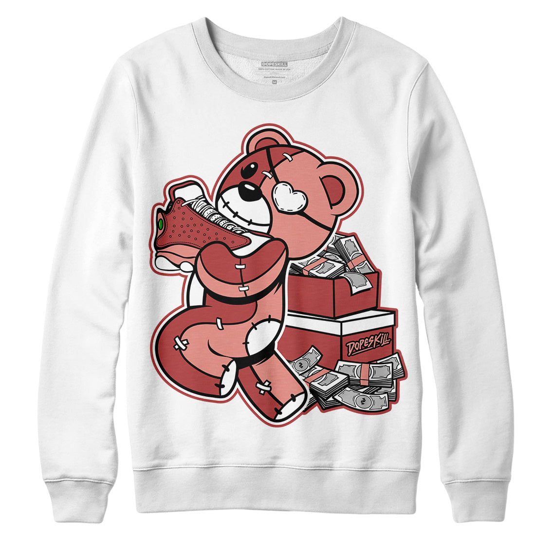 Jordan 13 “Dune Red” DopeSkill Sweatshirt Bear Steals Sneaker Graphic Streetwear - White