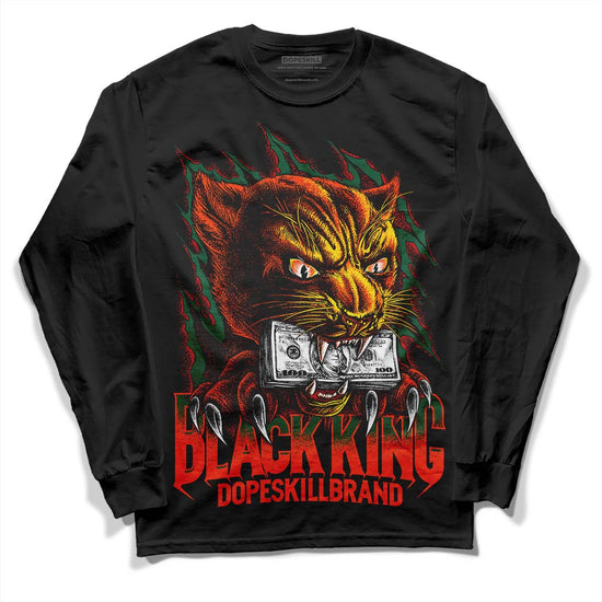 Dunk Low Team Dark Green Orange DopeSkill Long Sleeve T-Shirt Black King Graphic Streetwear - Black