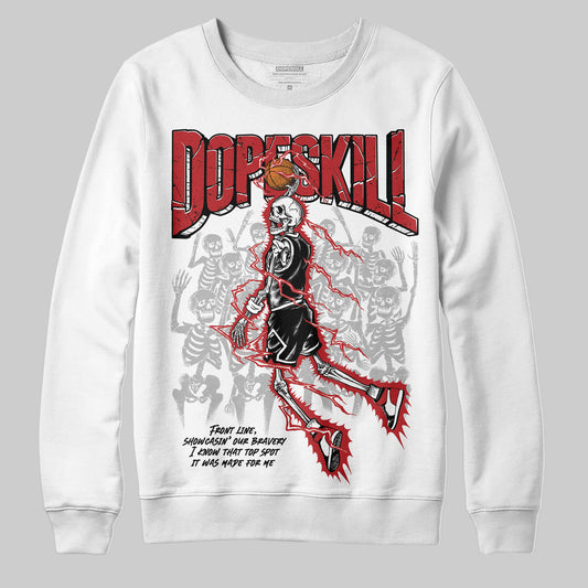 Jordan 1 Retro High OG Black Toe Reimagined DopeSkill Sweatshirt Thunder Dunk Graphic Streetwear - WHite