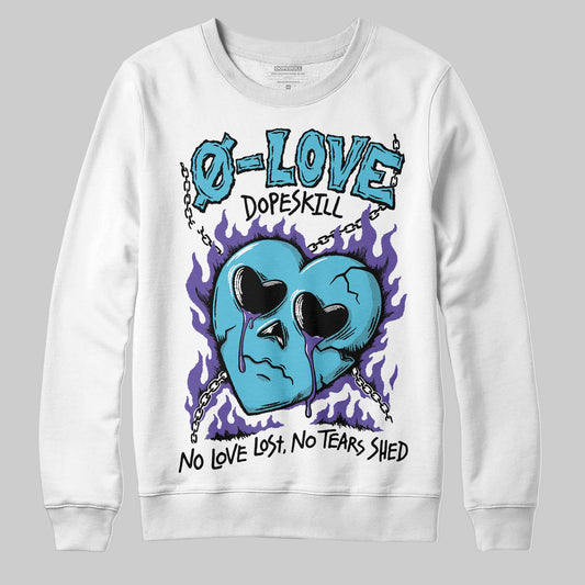 Jordan 8 Retro 'Aqua' 2025 DopeSkill Sweatshirt Crying Heart Graphic Streetwear - White