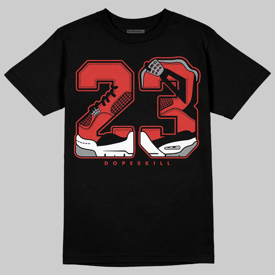 Jordan 4 Retro Toro Bravo DopeSkill T-Shirt 23 with 4s Pattern Graphic Streetwear - Black