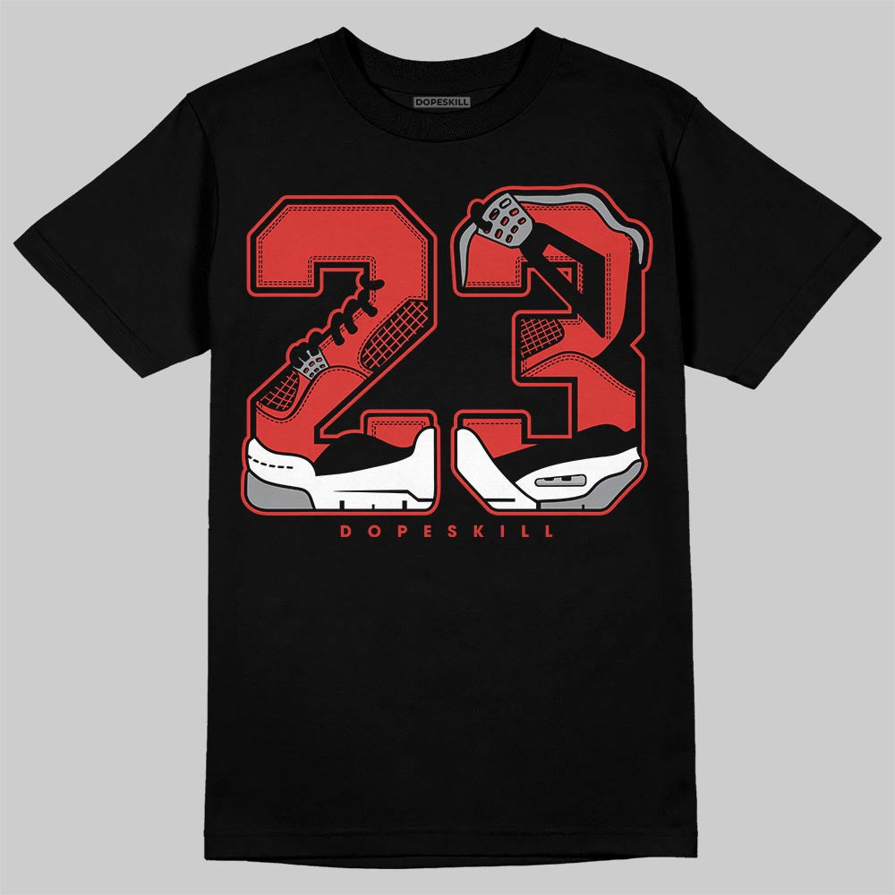 Jordan 4 Retro Toro Bravo DopeSkill T-Shirt 23 with 4s Pattern Graphic Streetwear - Black