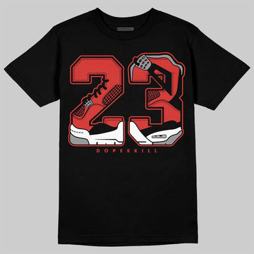 Jordan 4 Retro Toro Bravo DopeSkill T-Shirt 23 with 4s Pattern Graphic Streetwear - Black
