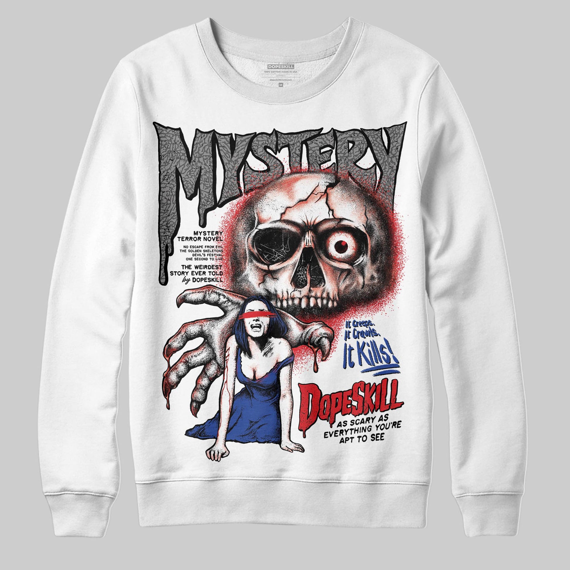 Jordan 3 “Seoul 2.0” DopeSkill Sweatshirt Mystery Ghostly Grasp Graphic Streetwear - White 