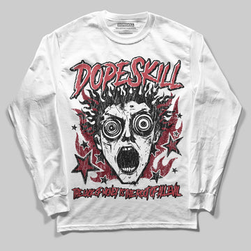 Jordan 4 “Sierra Red" DopeSkill Long Sleeve T-Shirt Root of Evil Graphic Streetwear - White