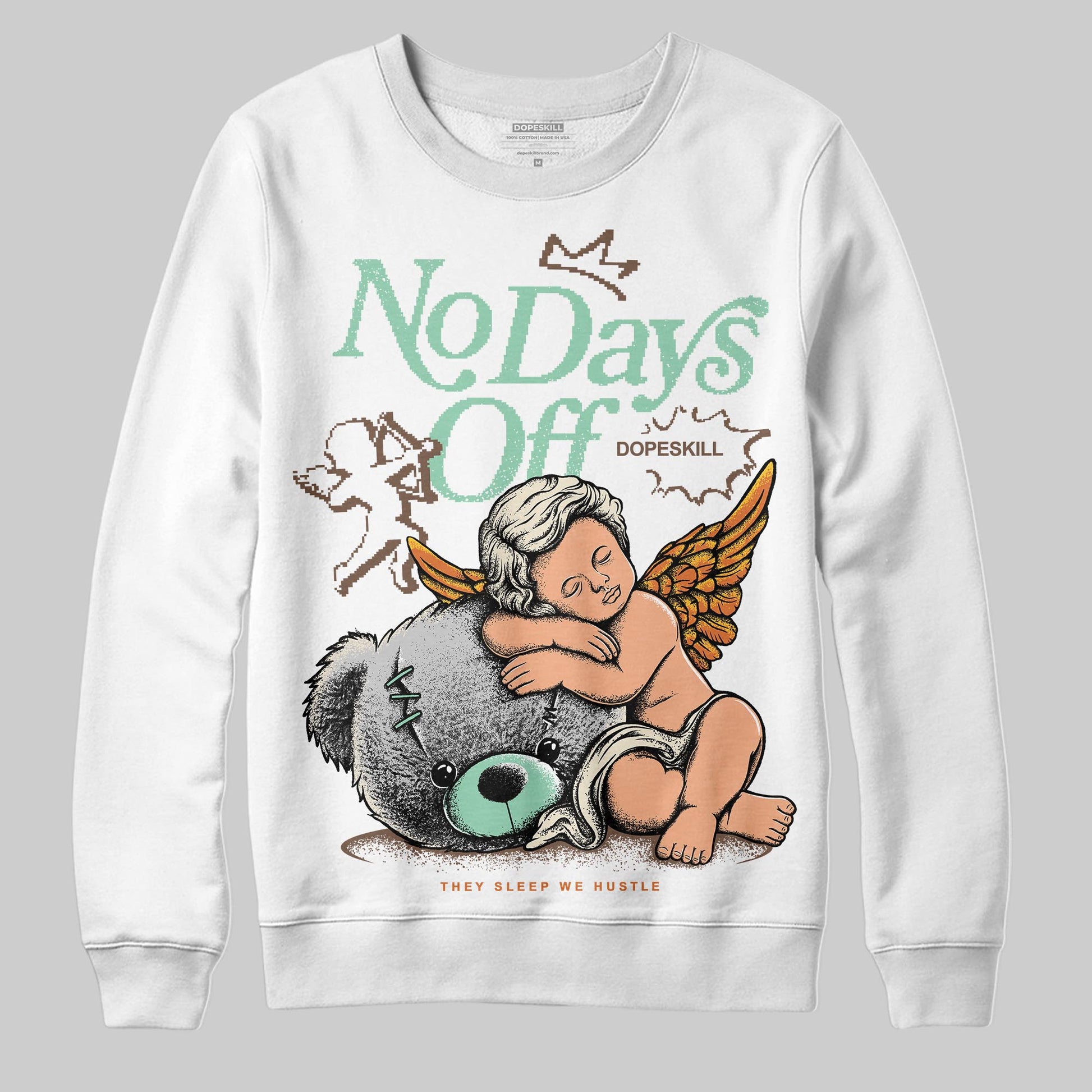 SB Dunk Low Rodeo Tourmaline DopeSkill Sweatshirt New No Days Off Graphic Streetwear - White