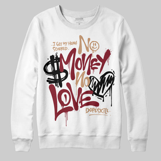 Adidas SAMBA OG ‘Collegiate Burgundy’ DopeSkill Sweatshirt No Money No Love Typo Graphic Streetwear -White