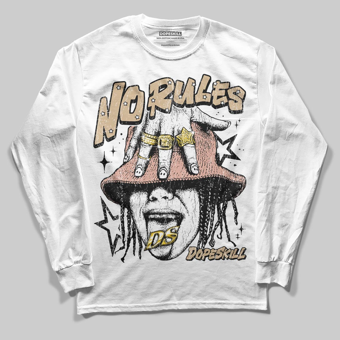 TAN Sneakers DopeSkill Long Sleeve T-Shirt No Rules Graphic Streetwear - White