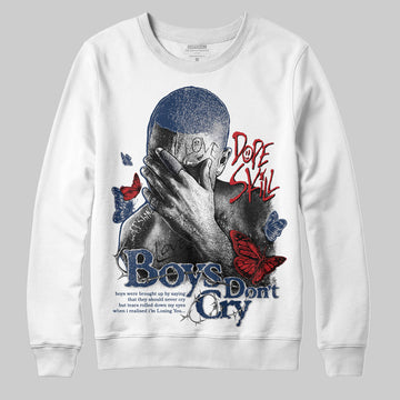 Jordan 4 SB “Summit White/Navy” DopeSkill Sweatshirt Boys Don't Cry Graphic Streetwear - White